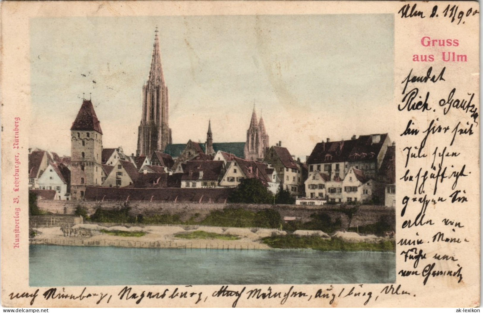 Ansichtskarte Ulm A. D. Donau Panorama-Ansicht, Stadt-Teilansicht 1900 - Ulm