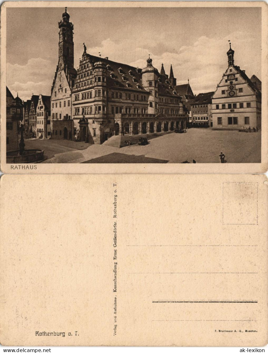 Ansichtskarte Rothenburg Ob Der Tauber Partie Am Rathaus (Town Hall) 1920 - Rothenburg O. D. Tauber