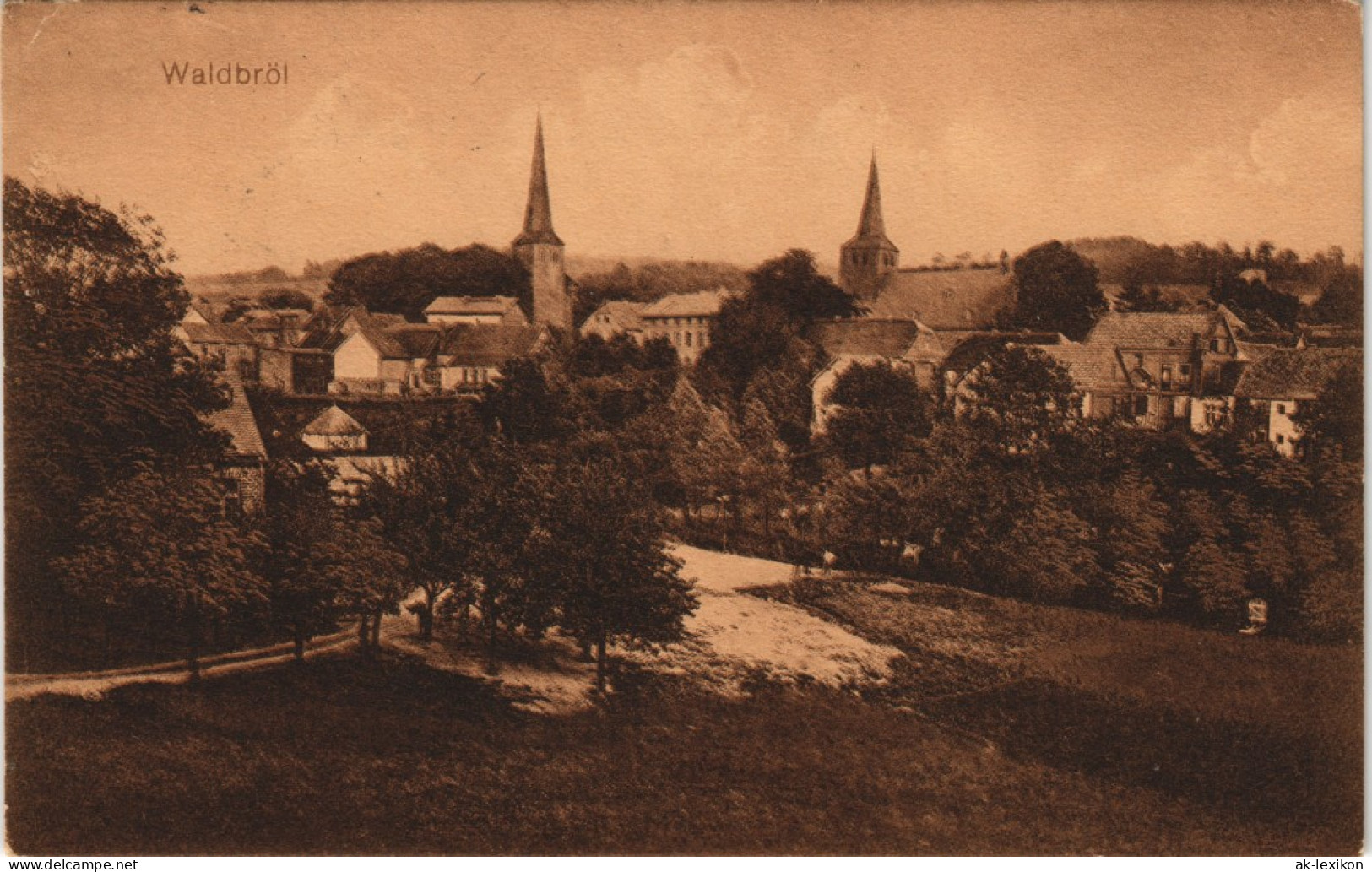 Ansichtskarte Waldbröl Stadtpartie - Gel. Feldpost 1914 - Waldbröl