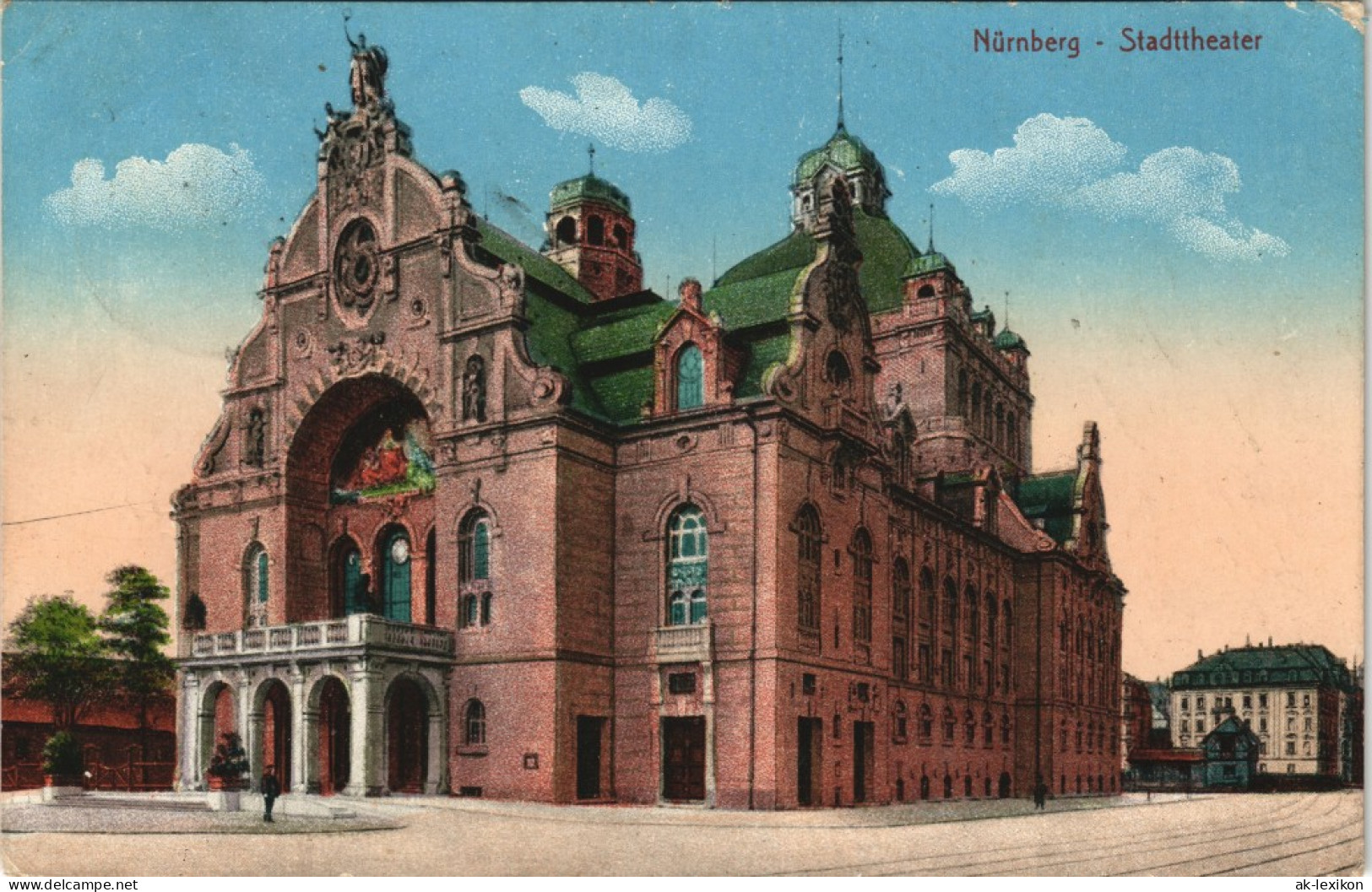 Ansichtskarte Nürnberg Stadttheater Strassen Ansicht Theater (Theatre) 1913 - Nuernberg