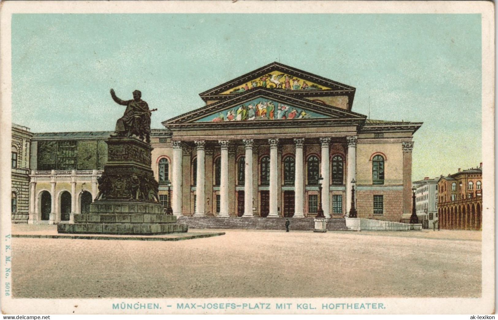 Ansichtskarte München MAX-JOSEFS-PLATZ MIT KGL. HOFTHEATER. 1908 - Muenchen