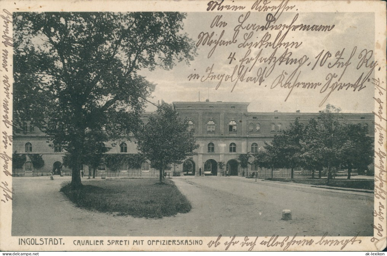 Ansichtskarte Ingolstadt CAVALIER SPRETI Platz Mit Offizierskasino 1914 - Ingolstadt