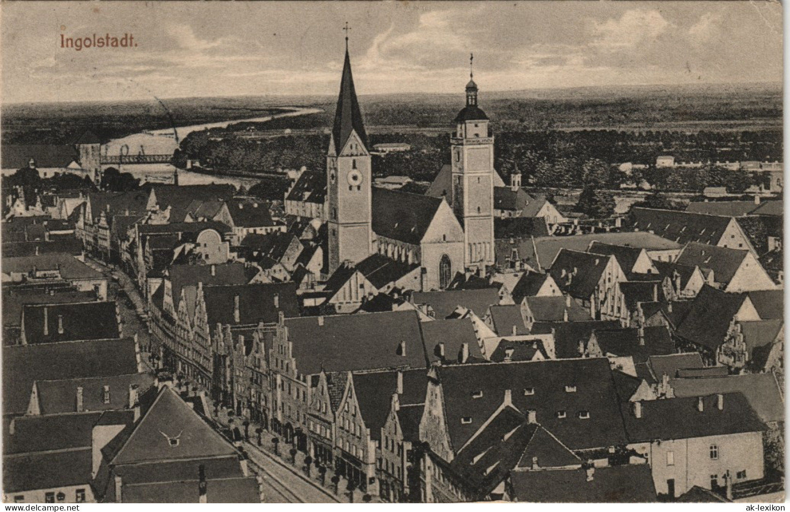 Ingolstadt Panorama-Ansicht Stadt Blick 1914   1. Weltkrieg  Feldpost Gelaufen - Ingolstadt