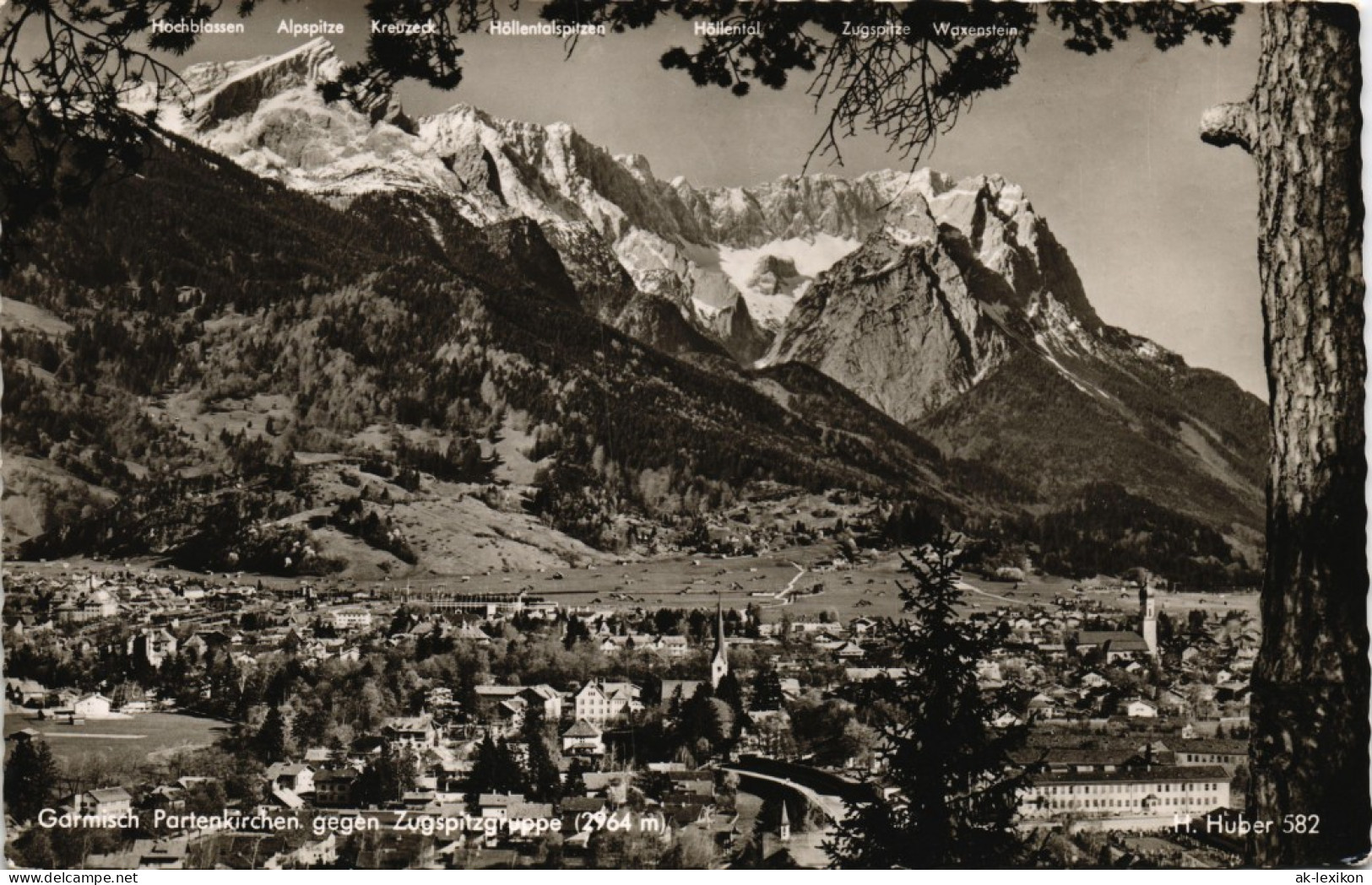 Garmisch-Partenkirchen Panorama-Ansicht Blick Zur Zugspitzgruppe Zugspitze 1956 - Garmisch-Partenkirchen