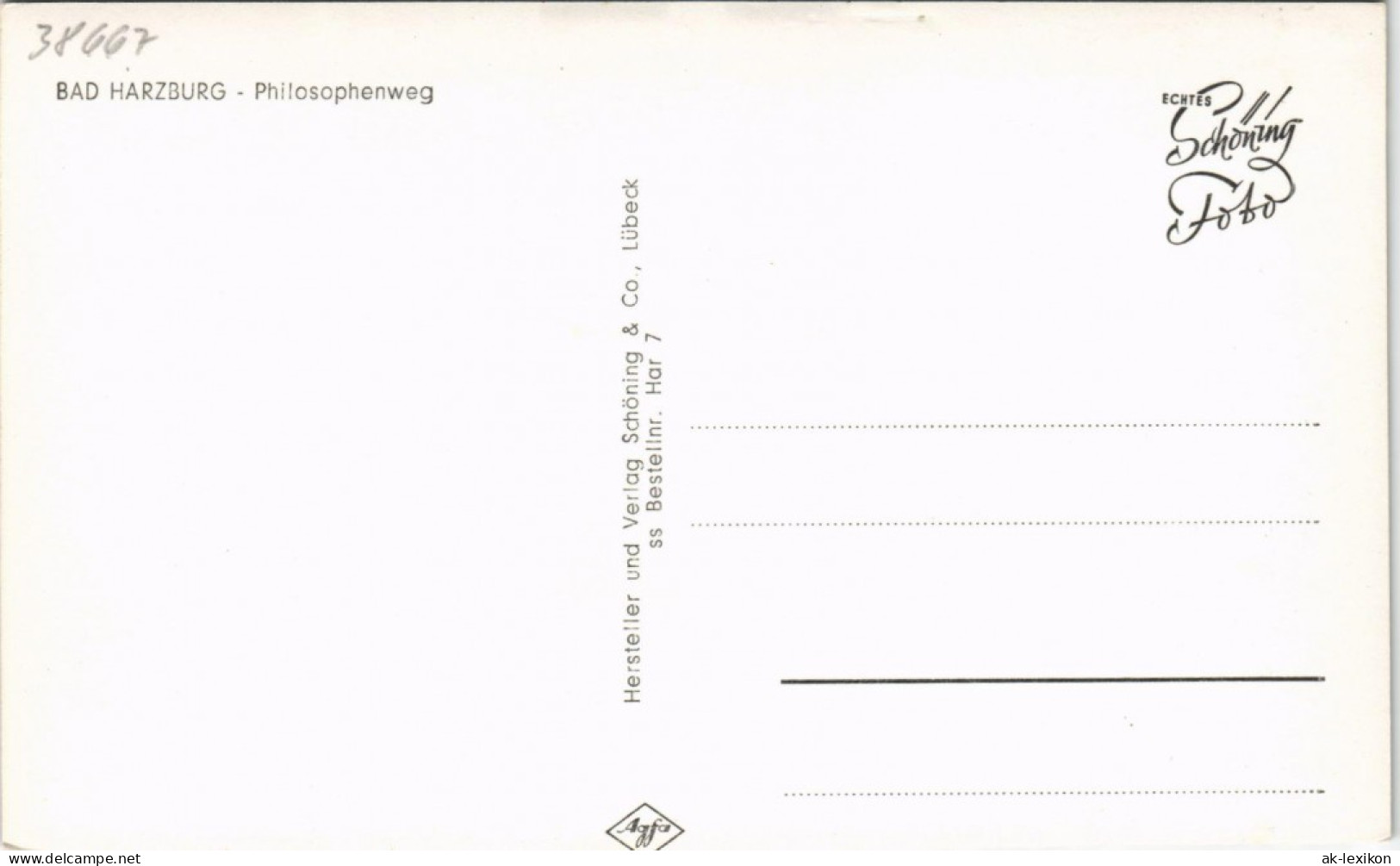 Ansichtskarte Bad Harzburg Philosophenweg 1958 - Bad Harzburg