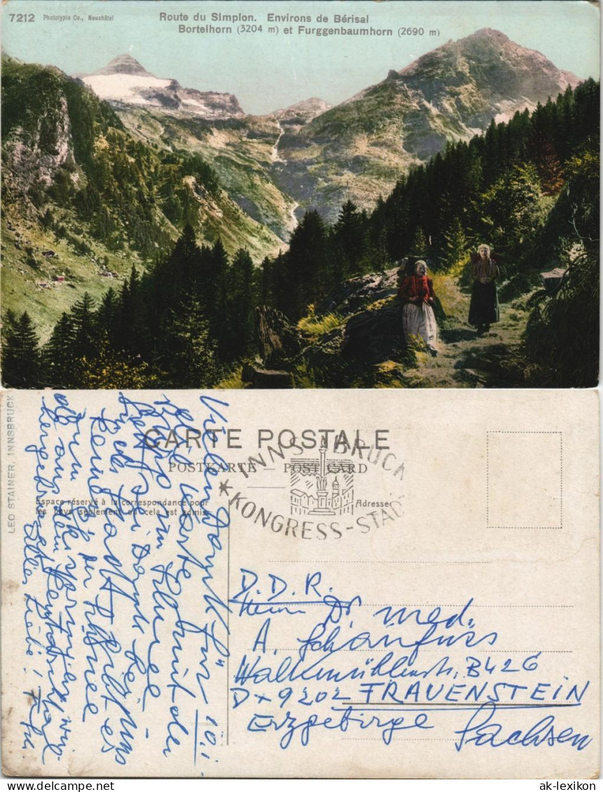Ansichtskarte .Schweiz Bortelhorn (3204 Et Furggenbaumhorn (2690 M) 1911 - Other & Unclassified