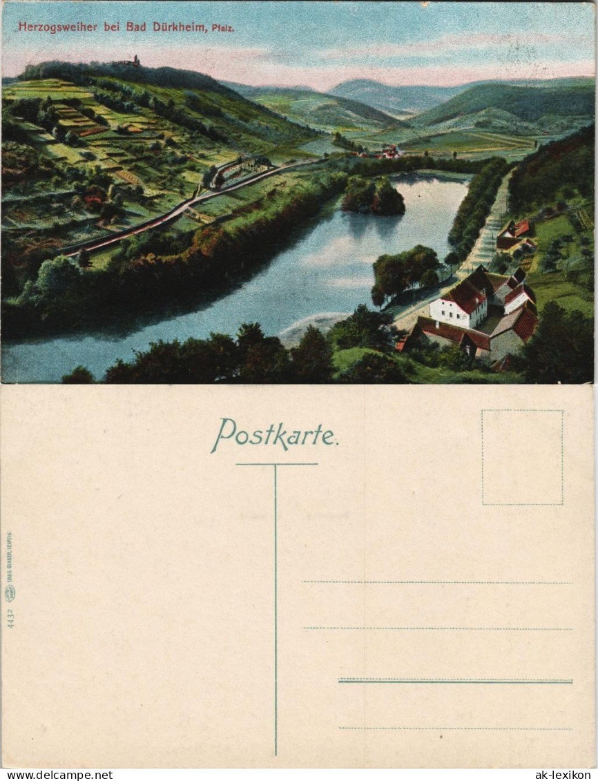Ansichtskarte Bad Dürkheim Herzogsweiher 1912 - Bad Duerkheim