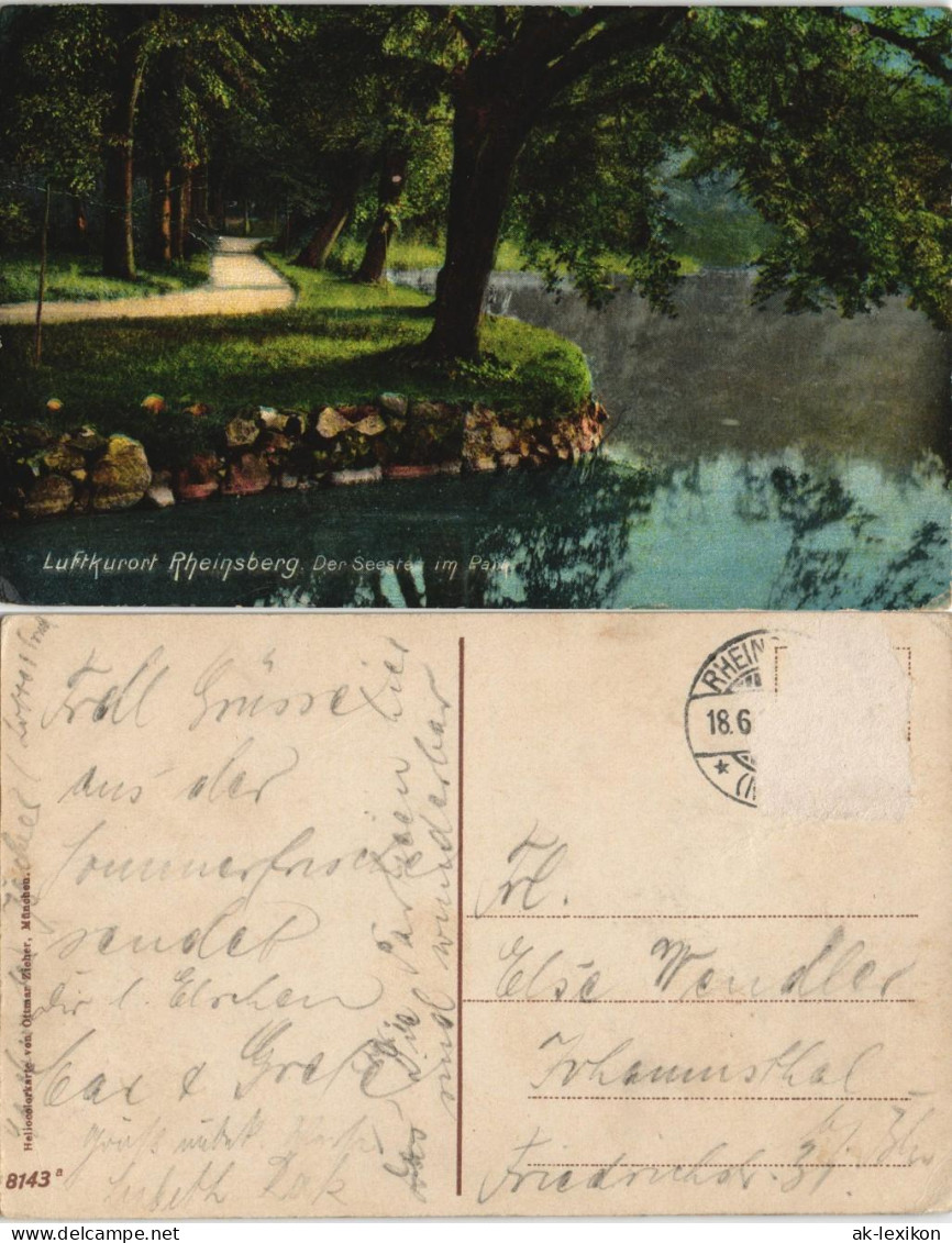 Ansichtskarte Rheinsberg Seesteg Im Schloßpark 1913 - Rheinsberg