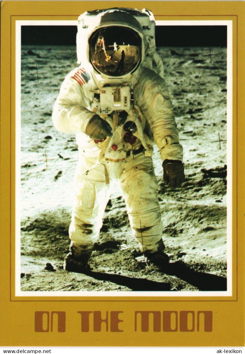 Ansichtskarte  Astronaut Edwin E. Aldrin Jr., APOLLO II ON MOON 1975 - Raumfahrt