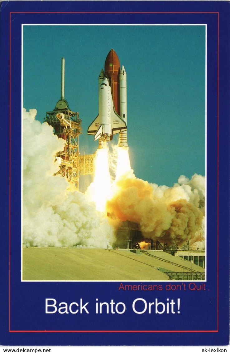 Ansichtskarte  Back Into Orbit Space-Shuttle Start Raumfahrt USA 1990 - Space