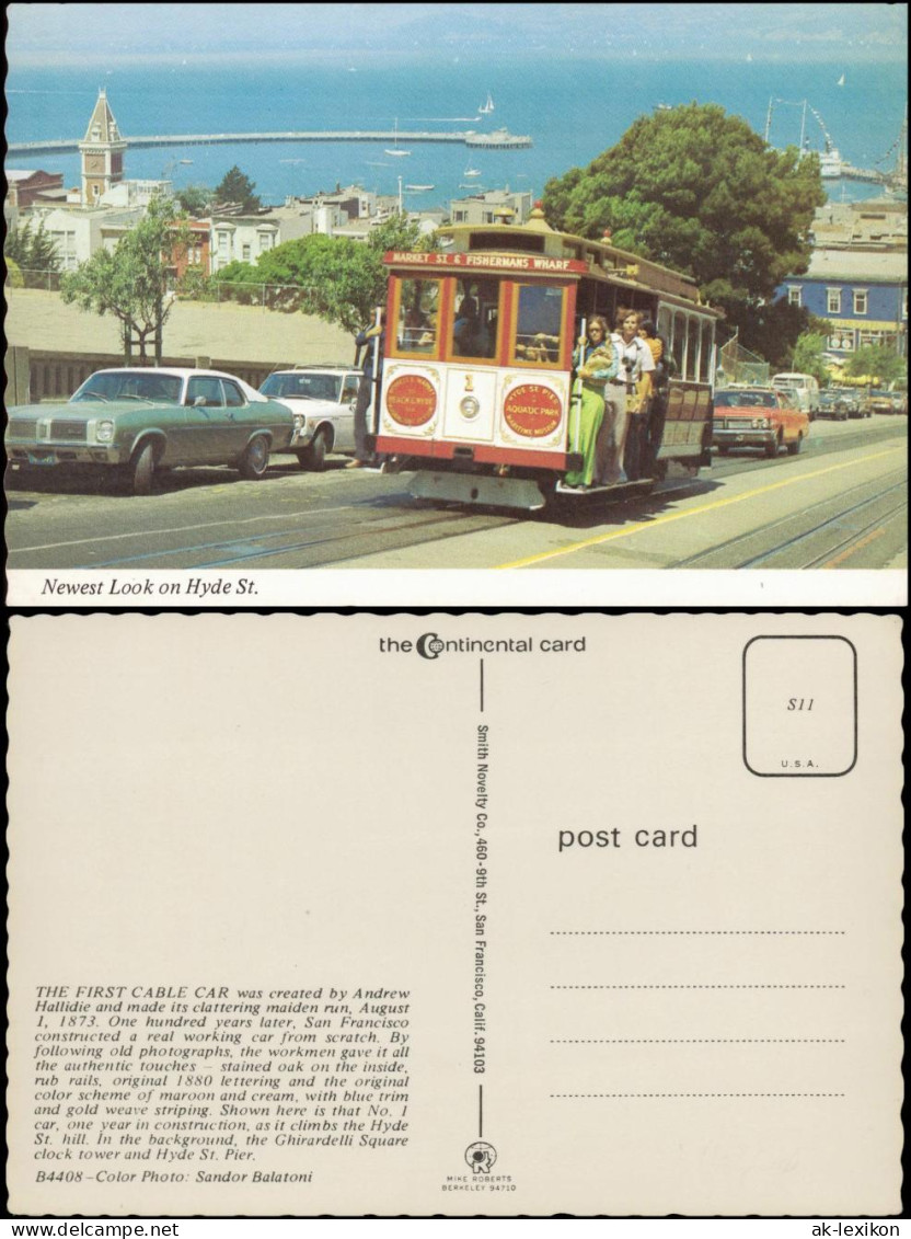 Postcard San Francisco Straßenbahn, Cable Car On Hyde Street 1975 - Other & Unclassified