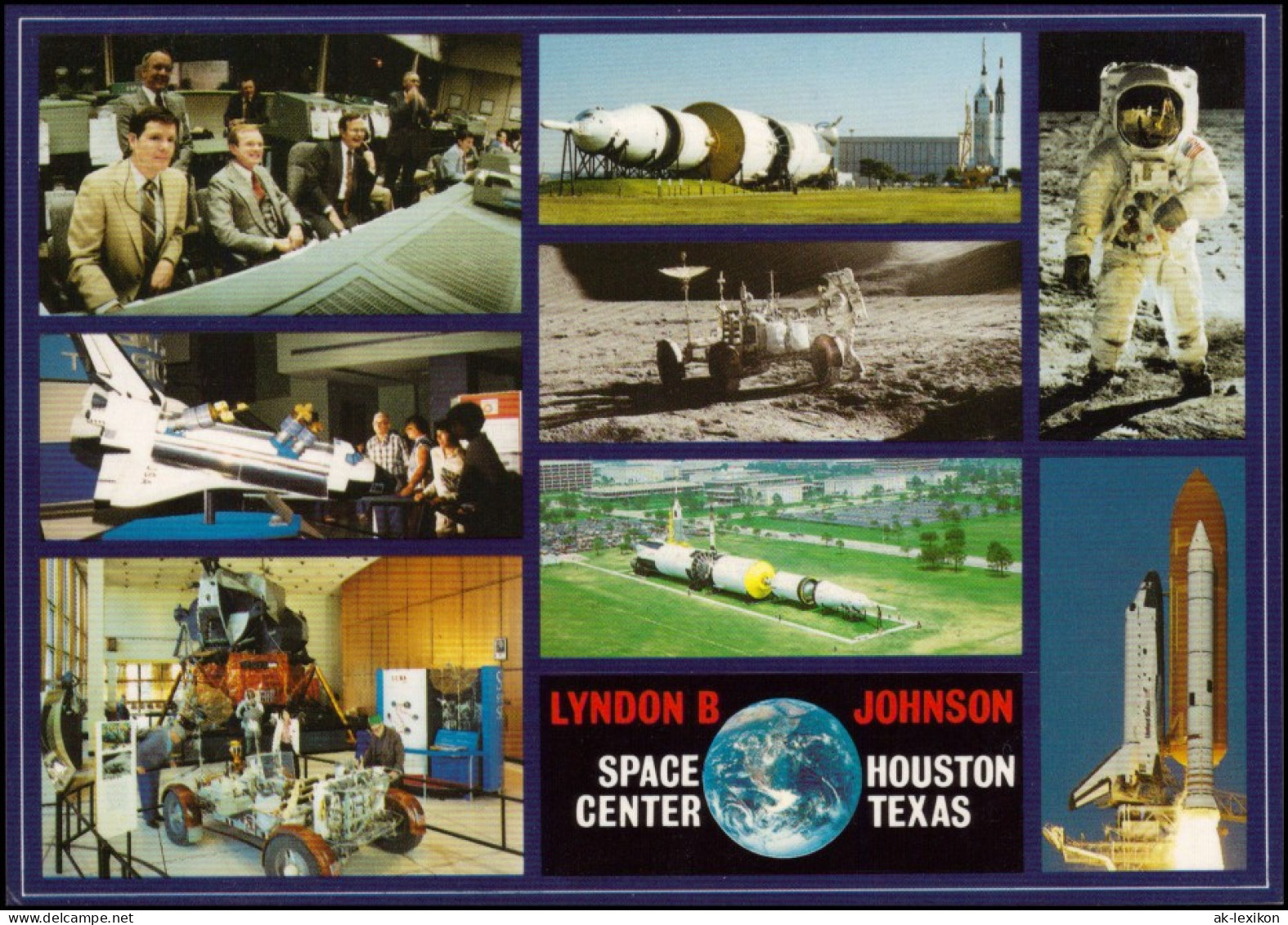 Lyndon B. Johnson Space Center NASA Multi-Views, Mehrbild-AK Raumfahrt 1980 - Space