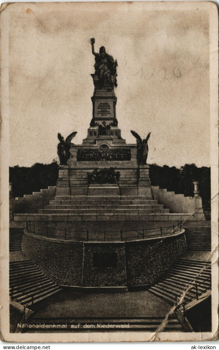 Ansichtskarte Rüdesheim (Rhein) National-Denkmal / Niederwalddenkmal 1940 - Rüdesheim A. Rh.