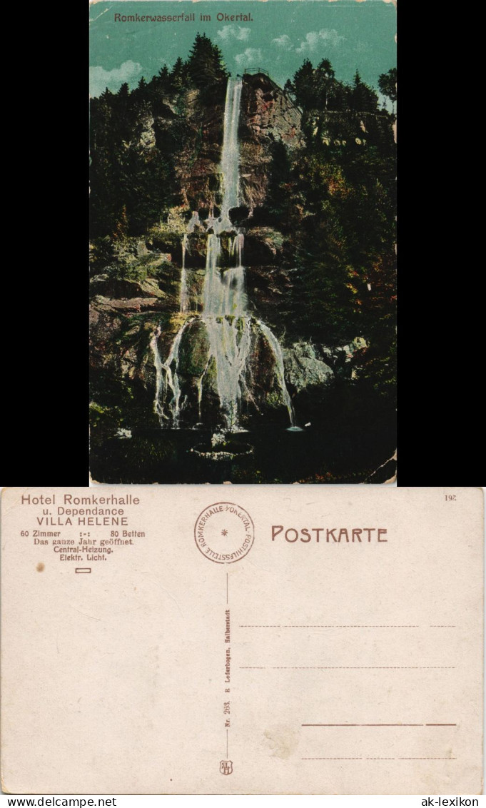 Ansichtskarte Oker-Goslar Romkerhaller Wasserfall Harz 1921 # - Goslar