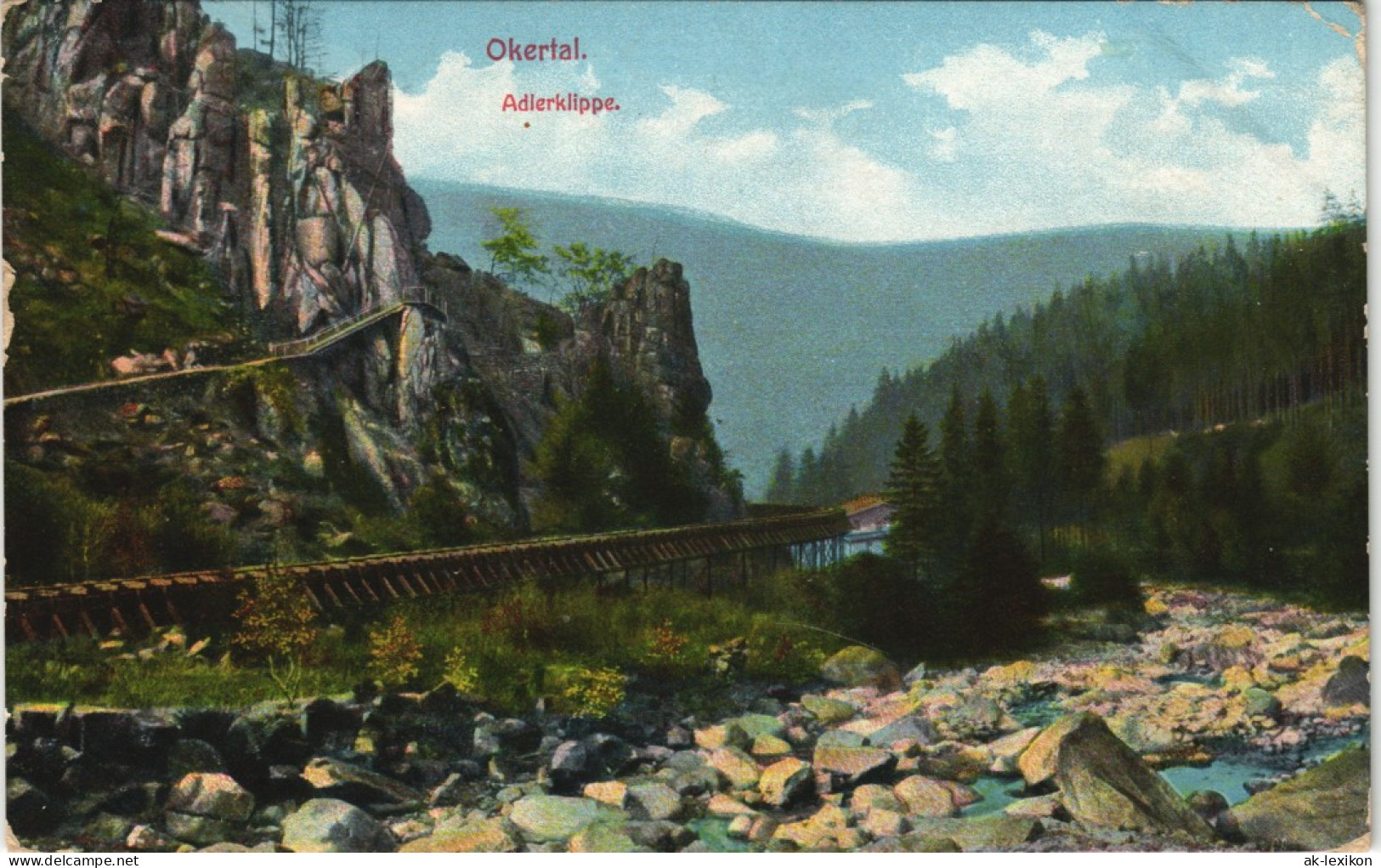 Ansichtskarte Oker-Goslar Okertal, Adlerklippe 1912 - Goslar