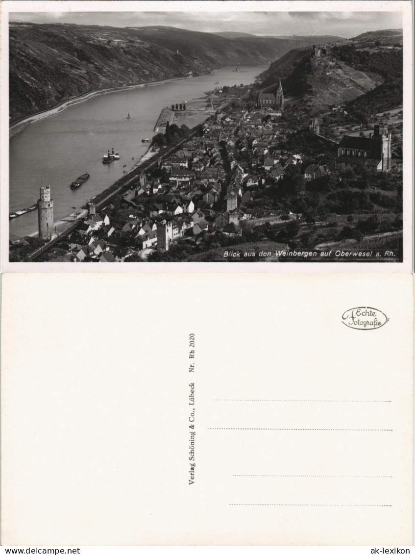 Ansichtskarte Oberwesel Panorama-Ansicht Aus Den Weinbergen 1932 - Oberwesel