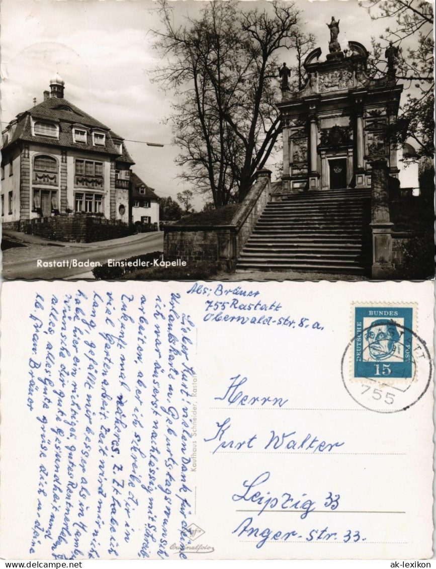 Ansichtskarte Rastatt Partie An Der Einsiedler-Kapelle 1965 - Rastatt