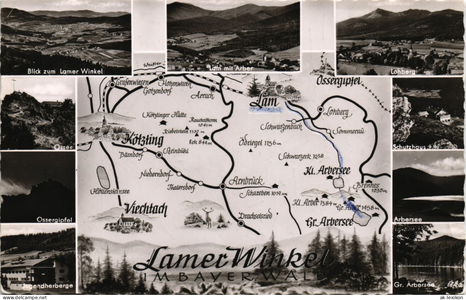 Lam (Oberpfalz) Umland-Ansichten & Umgebungskarte "Lamer Winkel" 1957 - Sonstige & Ohne Zuordnung