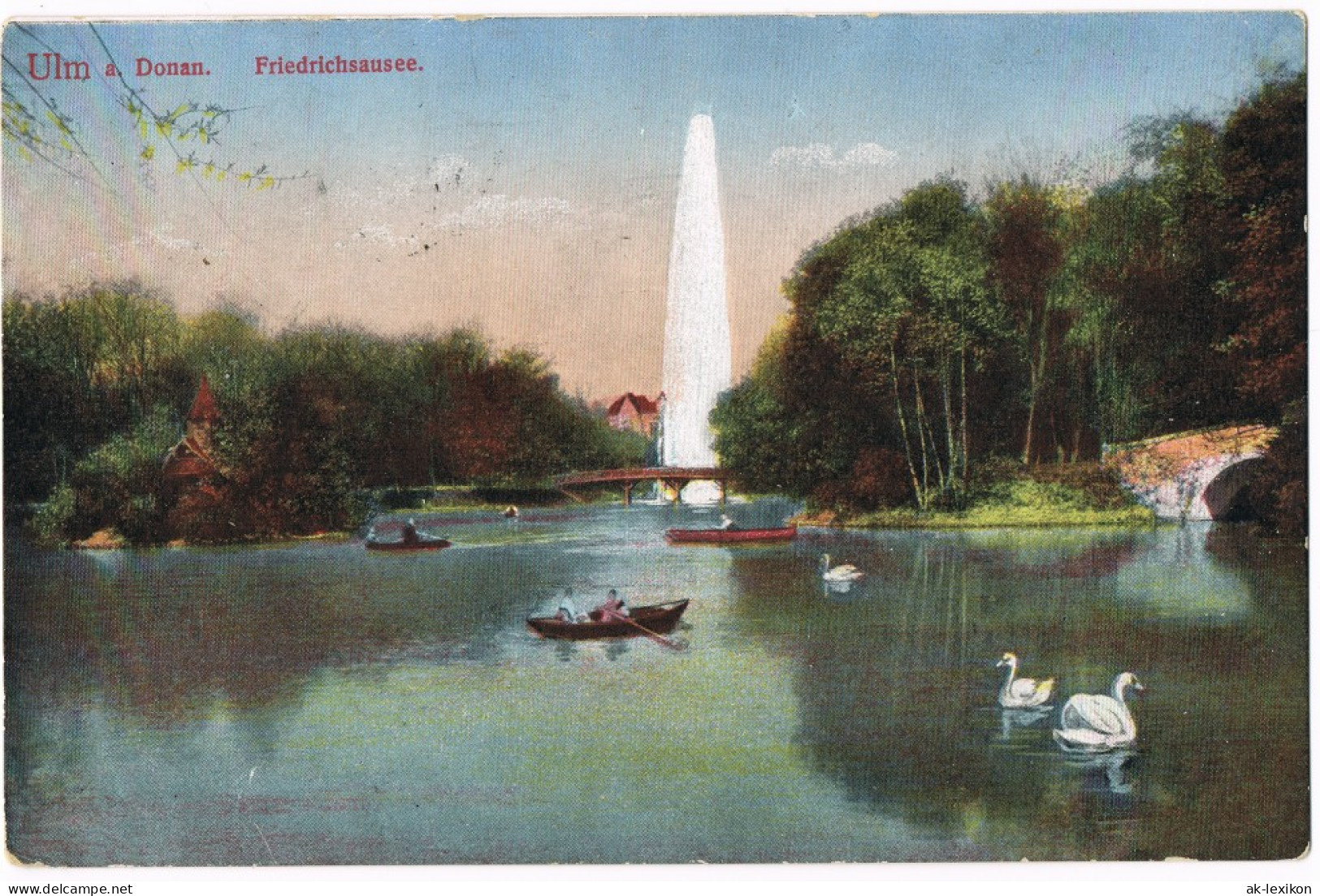 Ansichtskarte Ulm A. D. Donau Friedrichsausee 1916 - Ulm