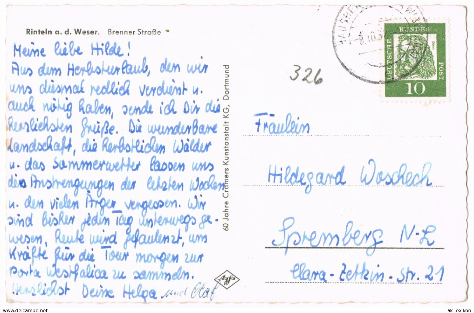 Ansichtskarte Rinteln Brenner Straße, Foto-Color-Karte 1962 - Rinteln