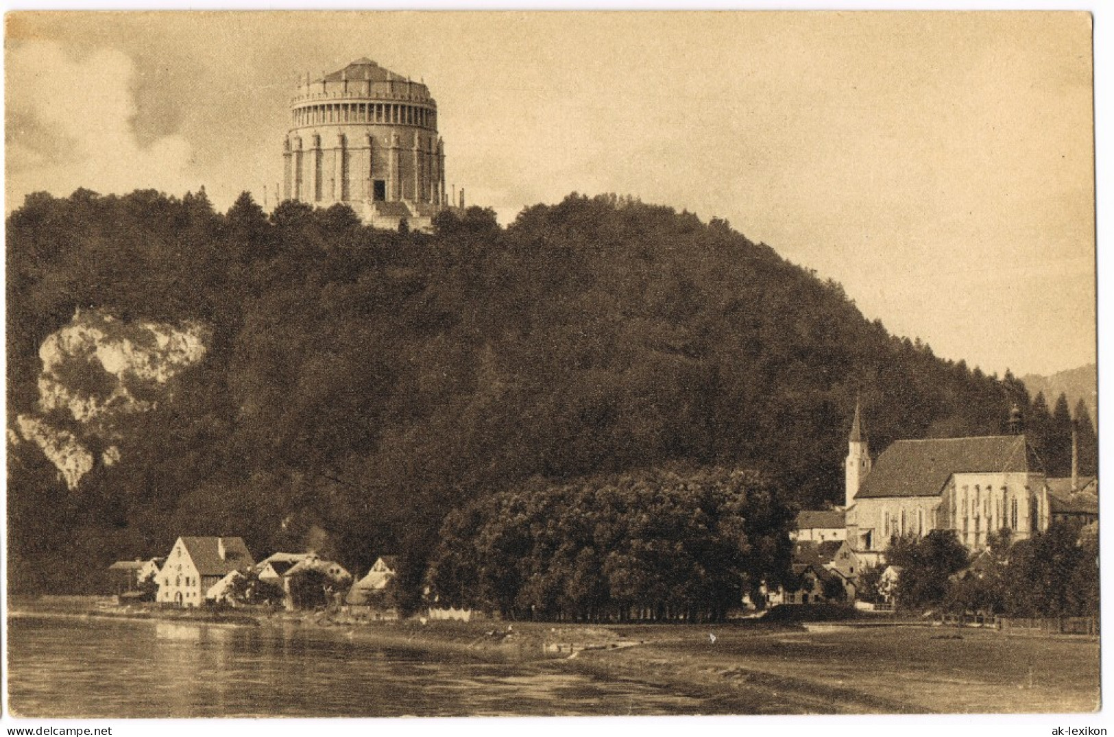Ansichtskarte Kelheim Befreiungshalle - Stadt 1927 - Kelheim