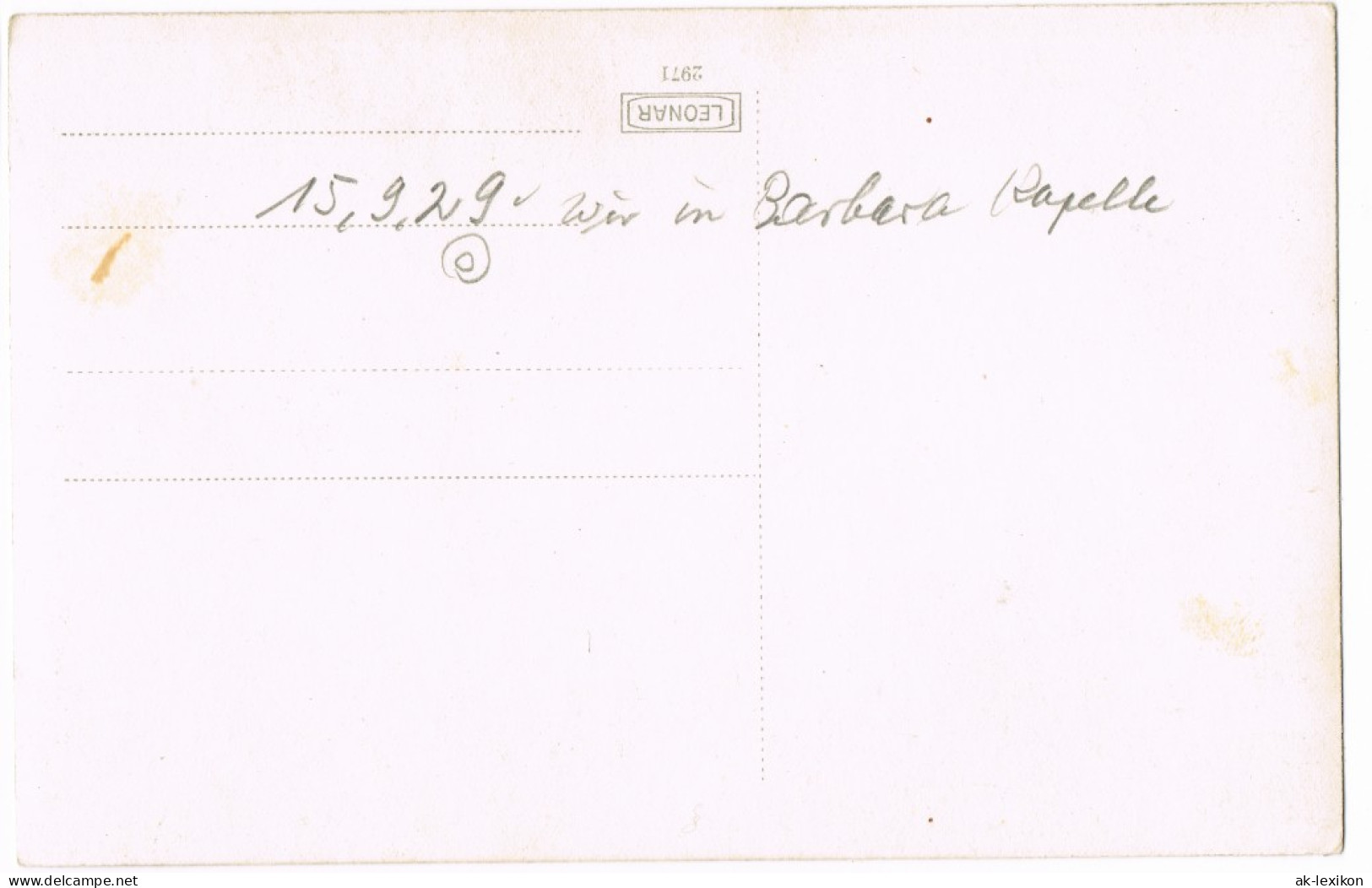 Ansichtskarte  Familie In Der Barbara Kapelle 1929 - Zu Identifizieren