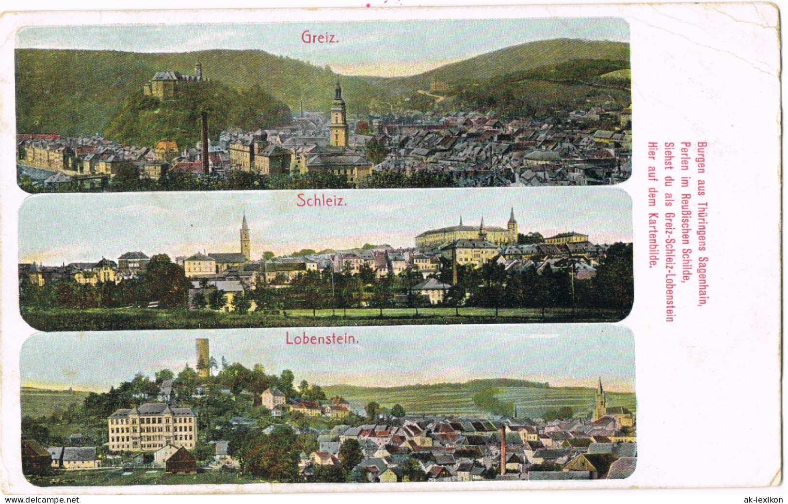 Ansichtskarte Schleiz 3 Bild Schleiz Greiz Lobenstein 1910 - Greiz