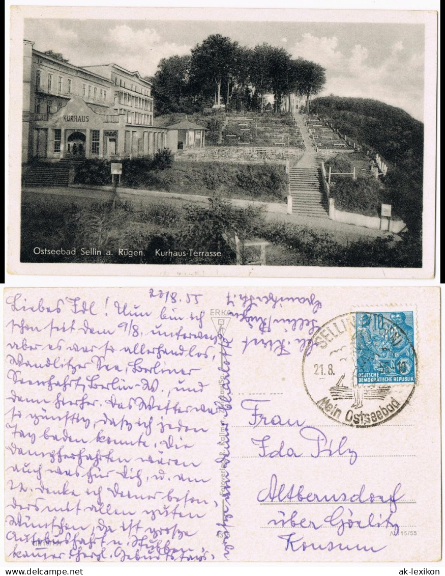 Ansichtskarte Sellin Kurhaus Und Terrasse 1946 - Sellin