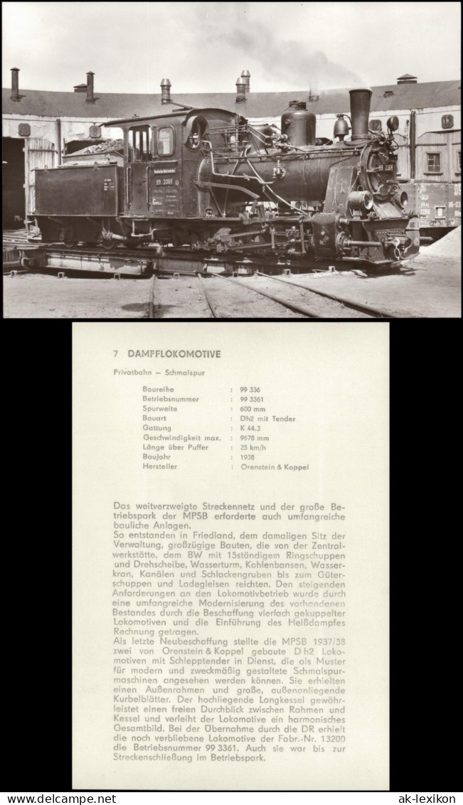 Eisenbahn (Railway) Dampflokomotive Historische Lok DDR Motivkarte 1970 - Trains
