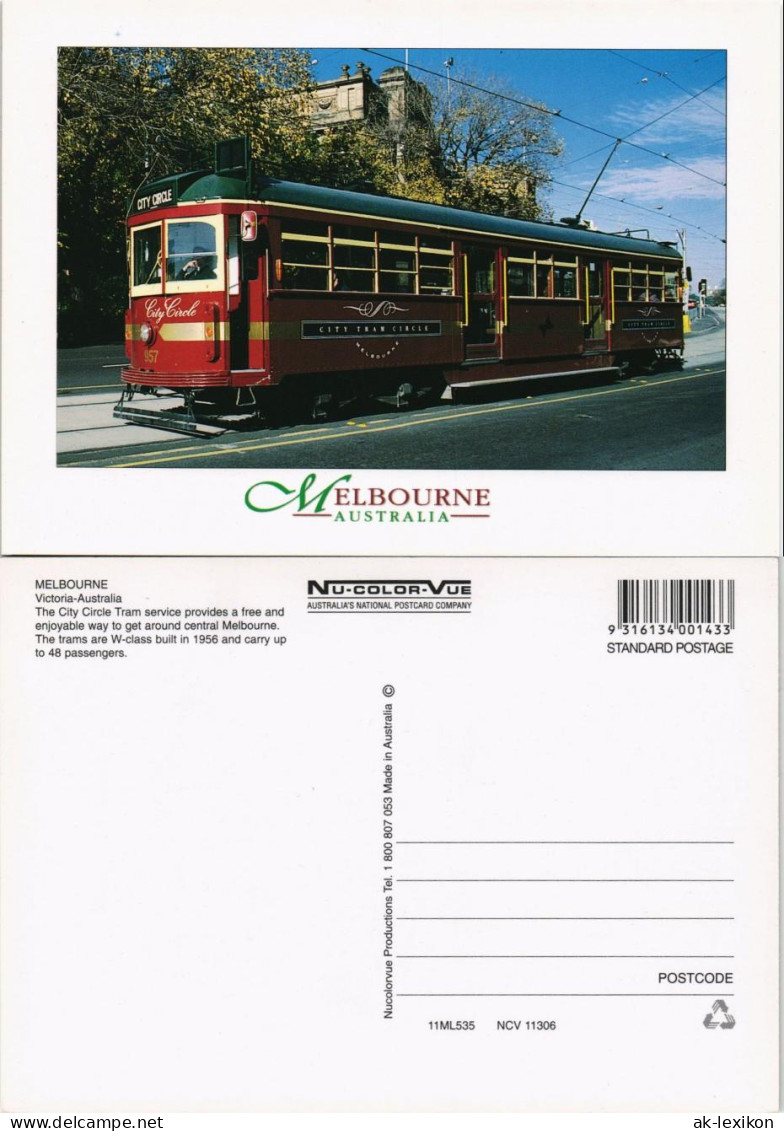 Postcard Melbourne City Circle Tram (Schienen-Verkehr Australien) 2000 - Melbourne