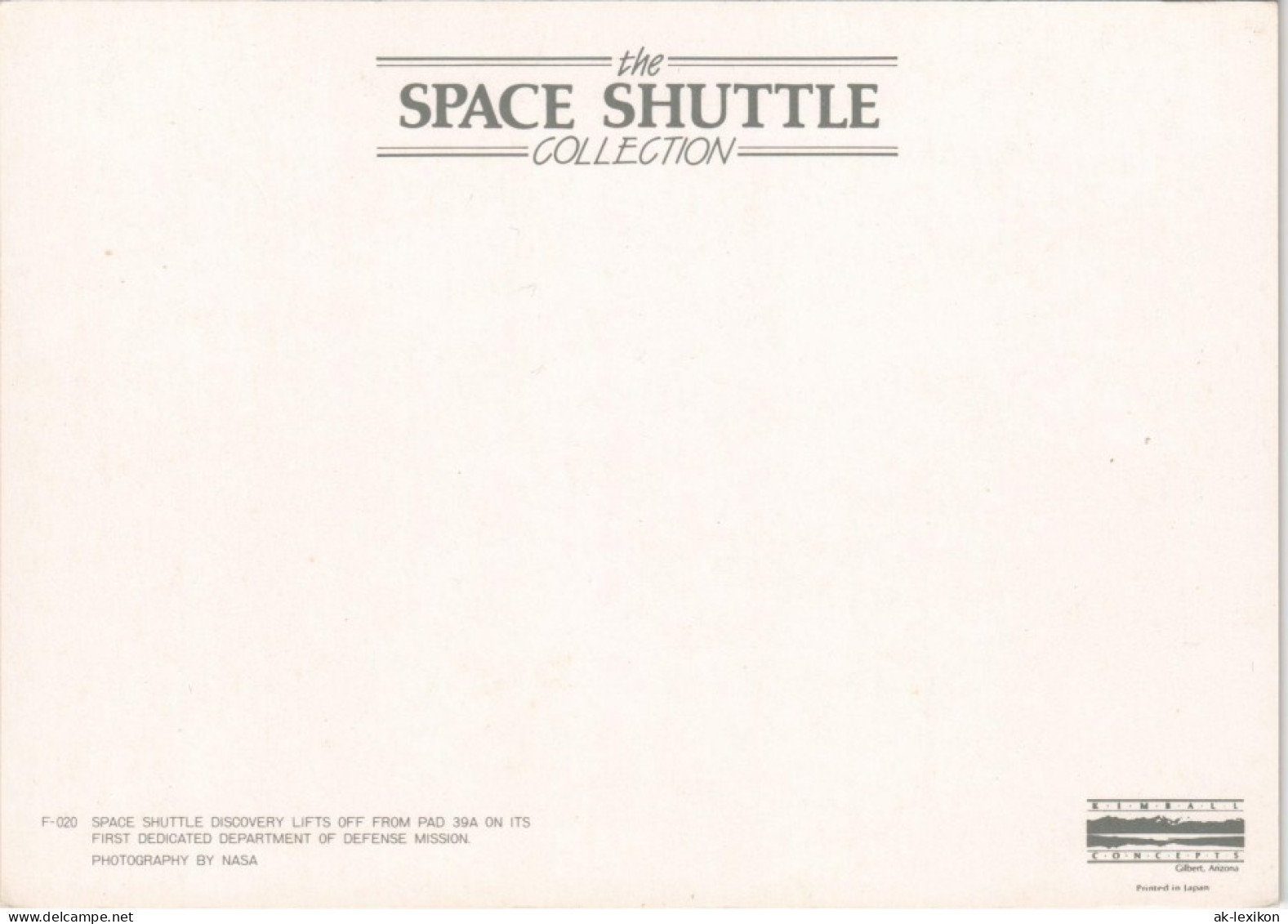 Ansichtskarte  SPACE SHUTTLE DISCOVERY Launch Start Raumfahrt USA 1980 - Ruimtevaart