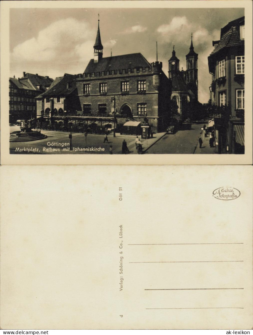 Ansichtskarte Göttingen Rathaus, Markt - Kiosk 1934 - Göttingen