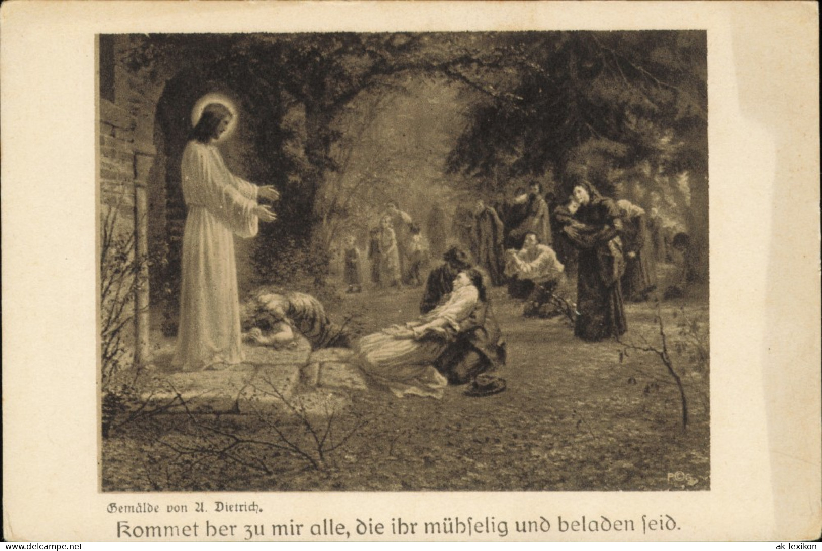 Gemälde Von A. Dietrich. Kommet   Alle, Die Ihr Mübſelig Und Beladen ſeid. 1913 - Otros & Sin Clasificación