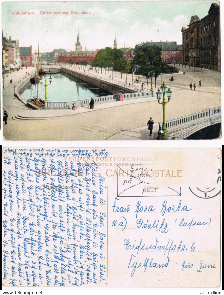 Postcard Kopenhagen København Christiansborg Slotsplads 1913 - Dänemark