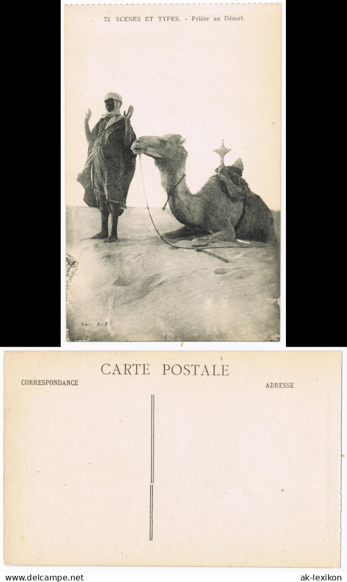 Ägypten (allgemein) 72 SCENES ET TYPES. - Prière Au Désert. Egypt Ägypten 1922 - Autres & Non Classés