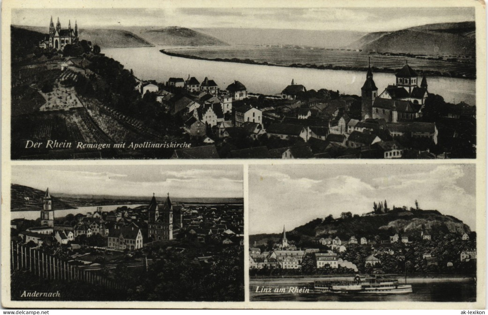 Remagen Panorama-Ansicht Mit Apollinariskirche - Andernach - Linz 1932 # - Remagen