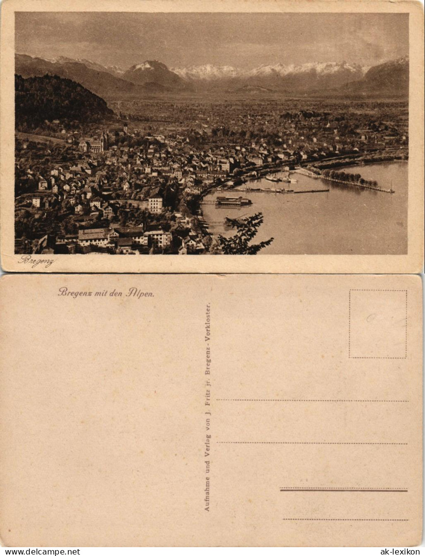 Ansichtskarte Bregenz Stadt Mit Alpen 1932 - Autres & Non Classés