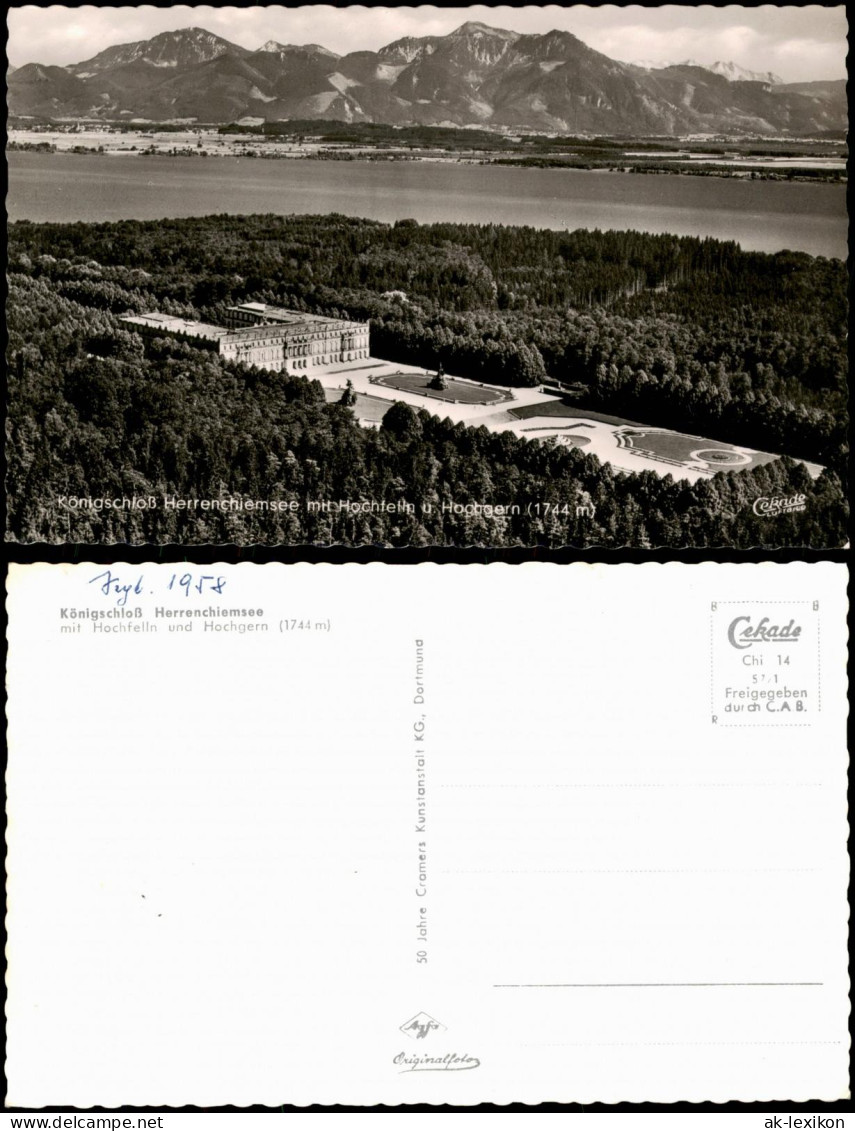 Ansichtskarte Chiemsee Herrenchiemsee Herreninsel Mit Schloss 1958/1957 - Chiemgauer Alpen