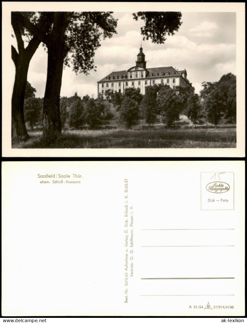 Ansichtskarte Saalfeld (Saale) Ehem. Schloß - Kreisamt Zu DDR-Zeiten 1962 - Saalfeld