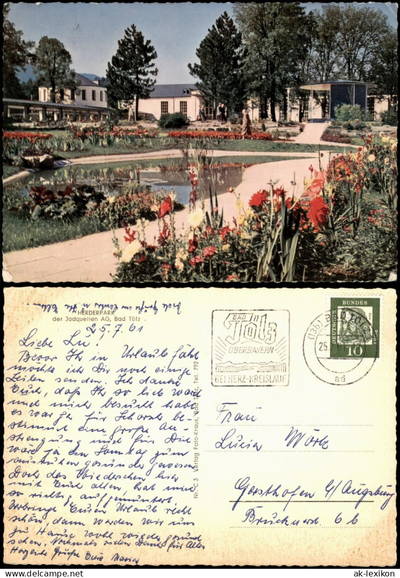 Ansichtskarte Bad Tölz Herderpark Park 1961 - Bad Tölz