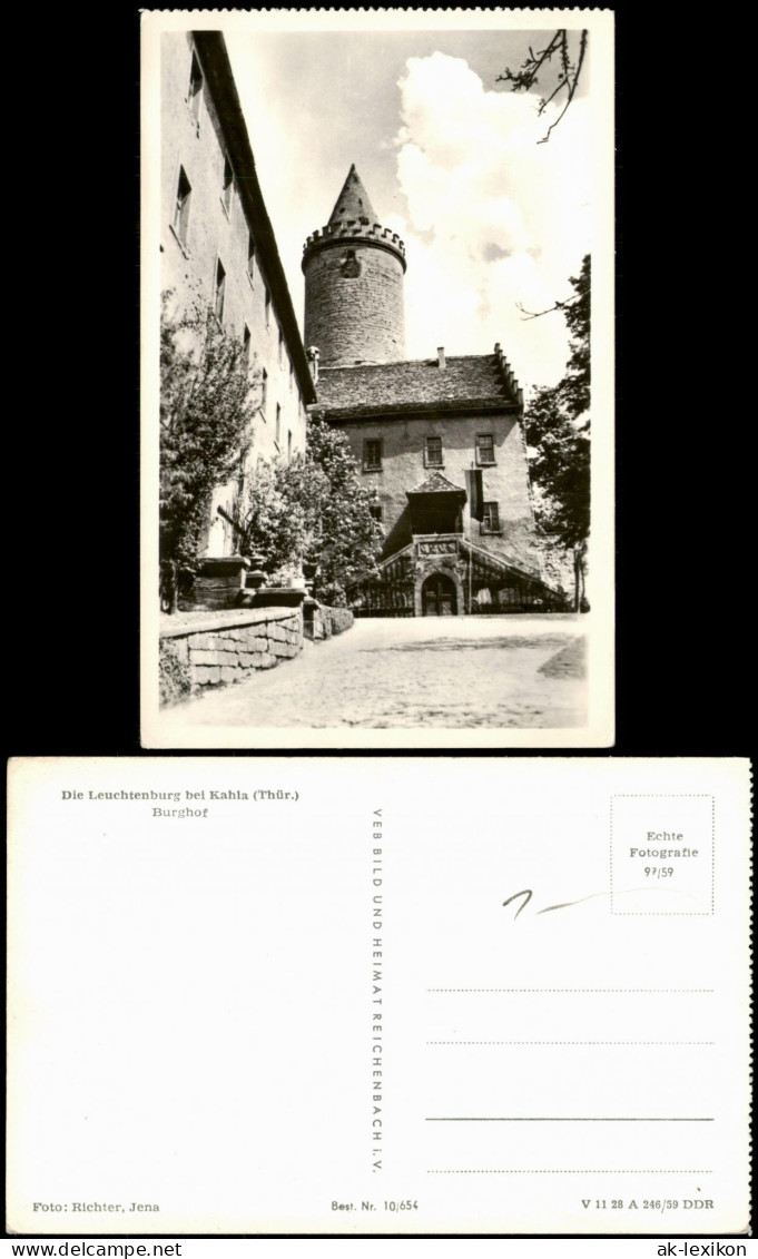 Ansichtskarte Kahla (Thüringen) Leuchtenburg - Burghof 1959 - Kahla