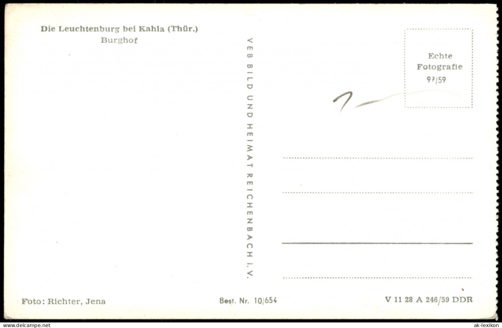 Ansichtskarte Kahla (Thüringen) Leuchtenburg - Burghof 1959 - Kahla