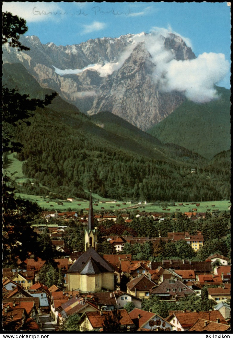 Garmisch-Partenkirchen Panorama-Ansicht Ort Und Alpen Berge 1969 - Garmisch-Partenkirchen