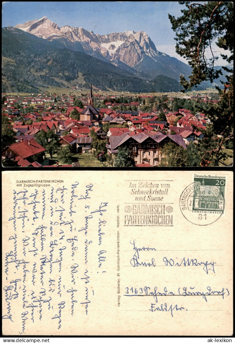 Ansichtskarte Garmisch-Partenkirchen Stadt Bergpanorama 1968 - Garmisch-Partenkirchen