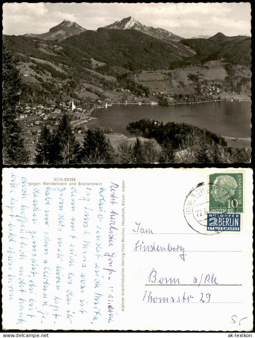 Schliersee Panorama-Ansicht Gegen Wendelstein U. Breitenstein 1955 - Schliersee