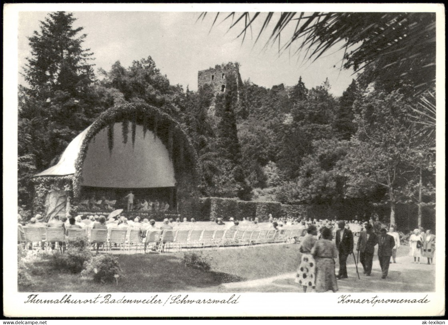 Ansichtskarte Badenweiler Kurpark Kurkonzert Konzertpromenade 1960 - Badenweiler