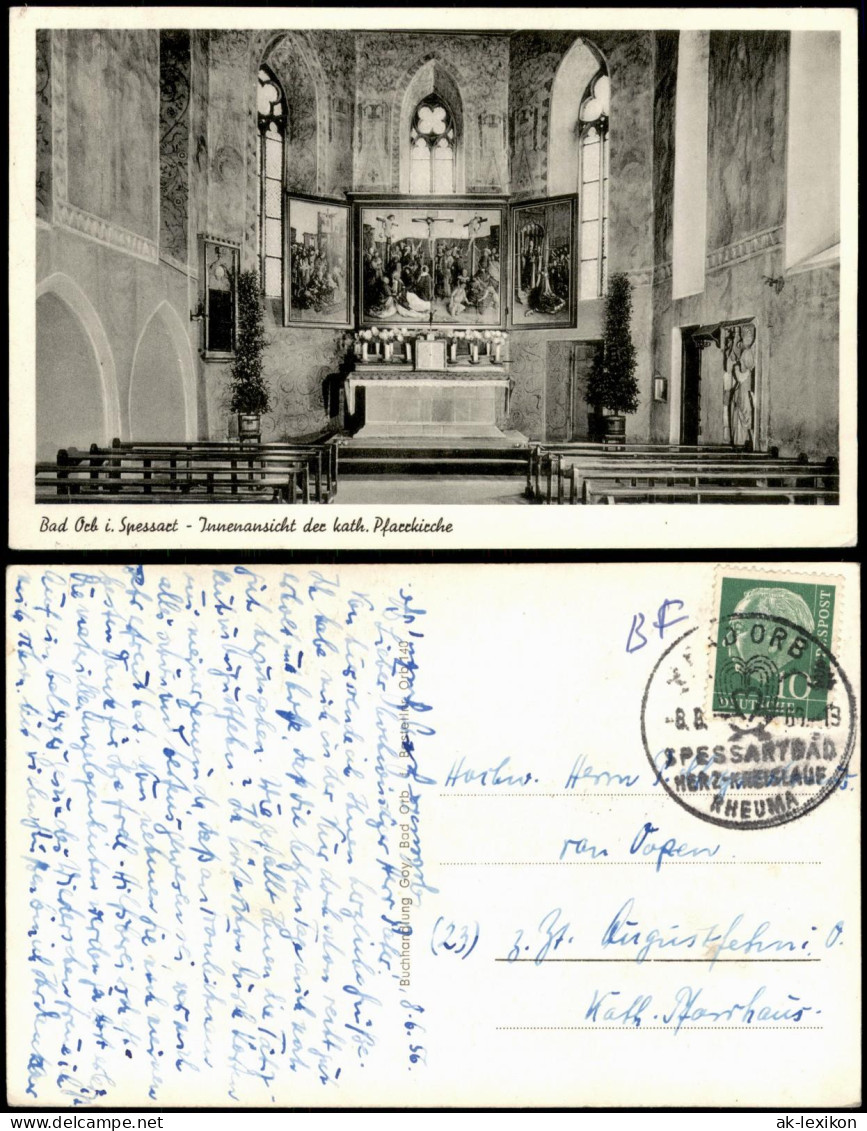 Ansichtskarte Bad Orb Innenansicht Der Kath. Pfarrkirche 1956 - Bad Orb