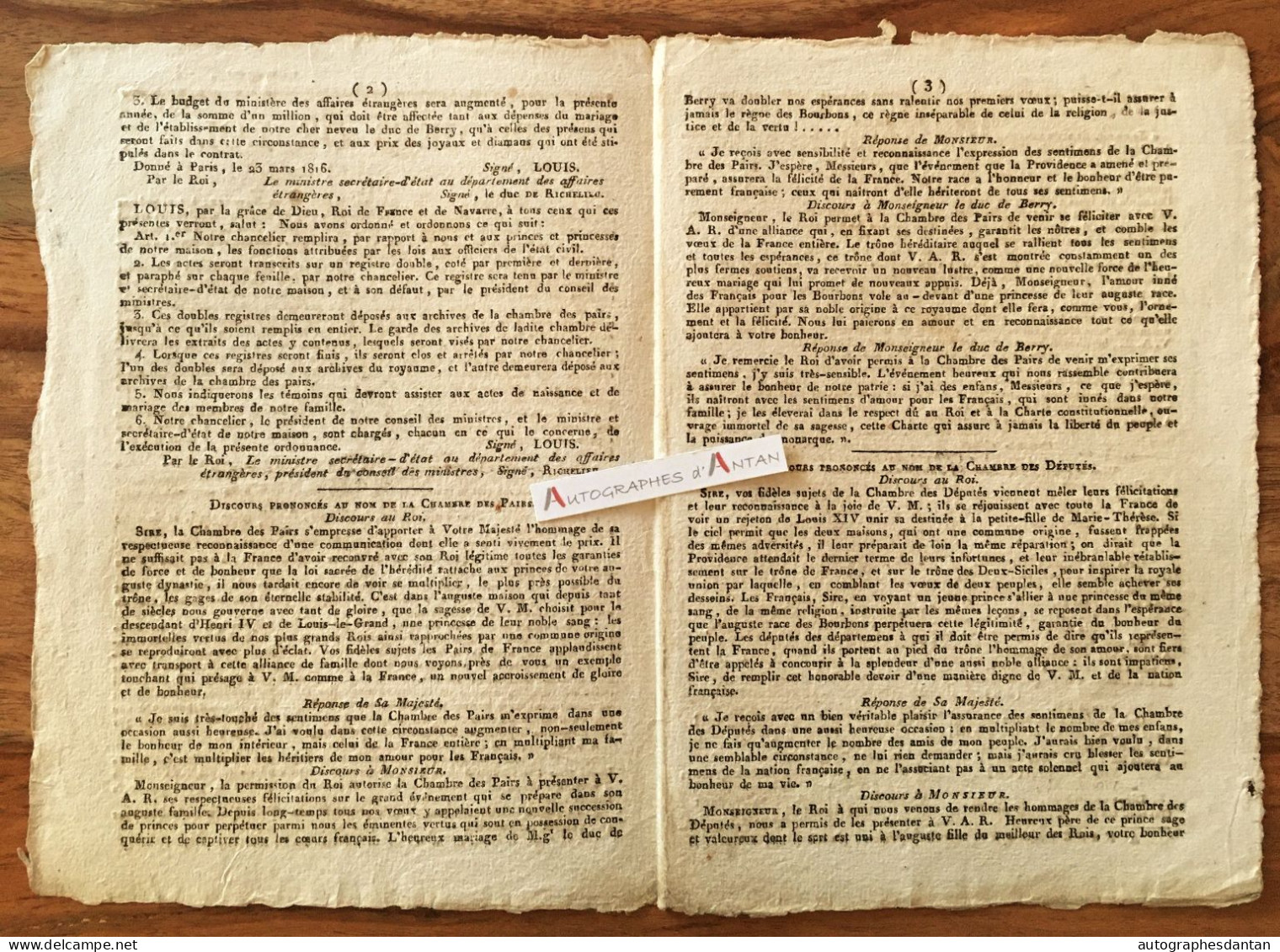 ● 1816 - Projets De Loi + Couplets Chantés Sur Le Théâtre De Nancy - Guivard Imp - Decrees & Laws