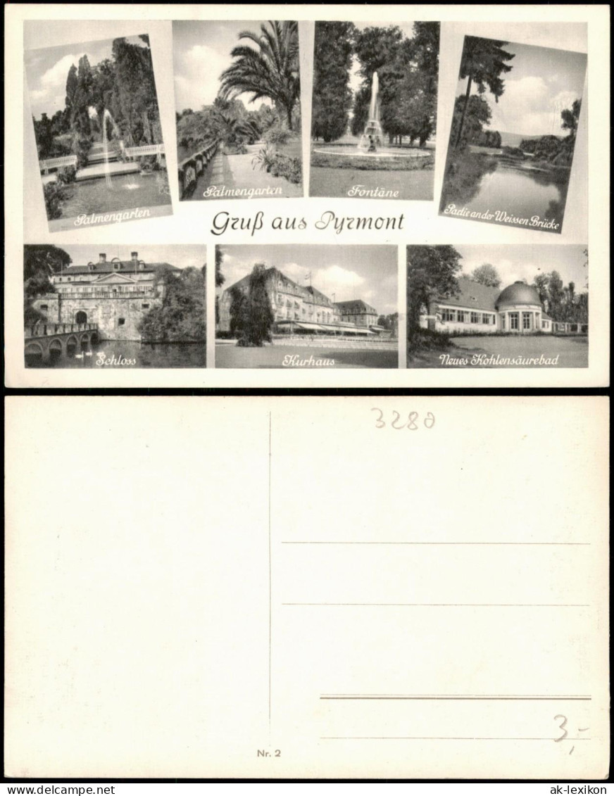 Bad Pyrmont Mehrbild-AK Mit Palmengarten, Fontäne, Schloss, Kurhaus Uvm. 1960 - Bad Pyrmont