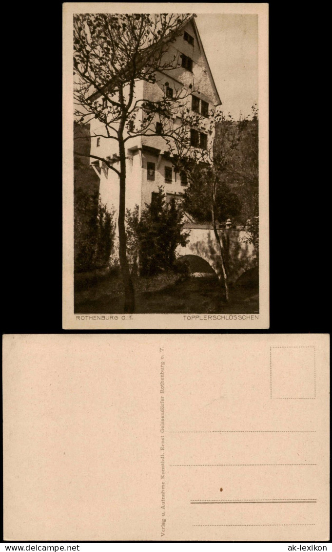 Ansichtskarte Rothenburg Ob Der Tauber Partie Am Topplerschlösschen 1930 - Rothenburg O. D. Tauber